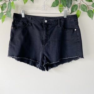 Wild Fable High Rise Denim Shorts Distressed Hem Black